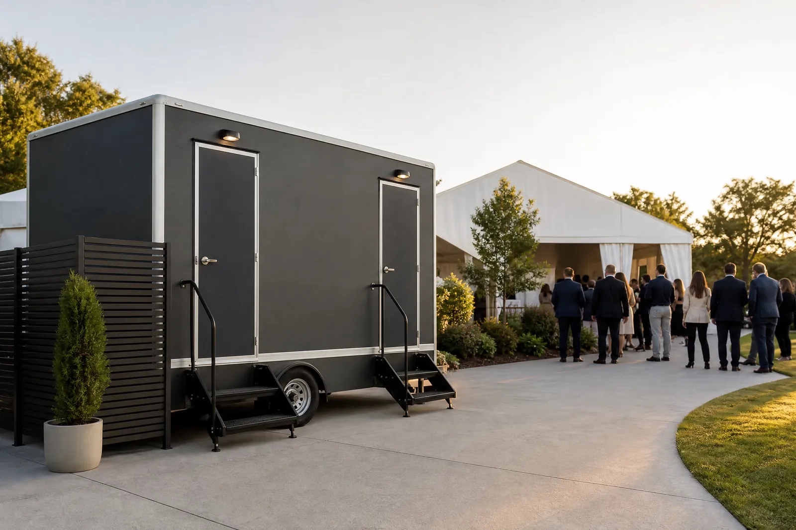 Reliable construction site portable toilets portable sanitation setup